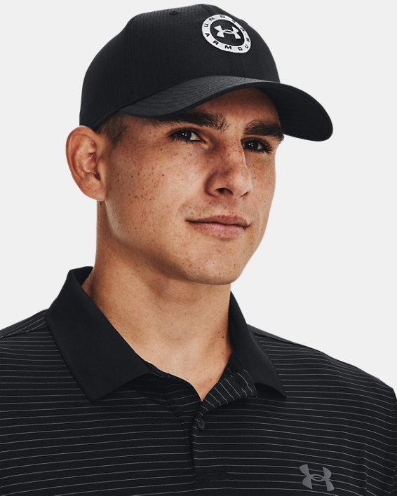 Men's UA Jordan Spieth Tour Adjustable Hat in Black image number 2